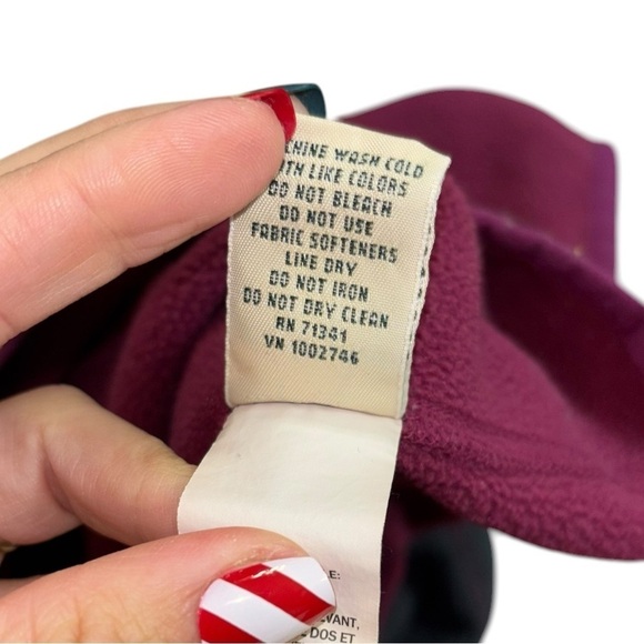 LL Bean Fuschia Gray Fleece Quarter Zip Jacket Women’s XL Winter Cozy Comfort - Picture 12 of 13